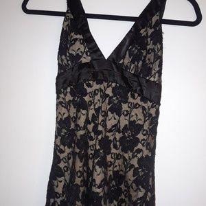 Flirty , sexy medium halter top, tan and black